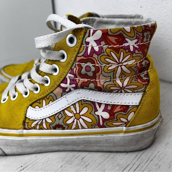 Vans Sk8-Hi Tapered Psychedelic Resort Passion yellow floral High-Top Sneakers - Picture 10 of 11